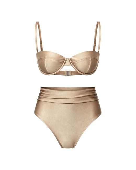 Jonathan Simkhai White Metallic-Finish Underwired Bikini