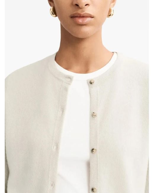 Soft Goat White Cardigan Mit Knöpfen