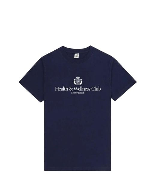 Sporty & Rich Blue H&W Crest T-Shirt