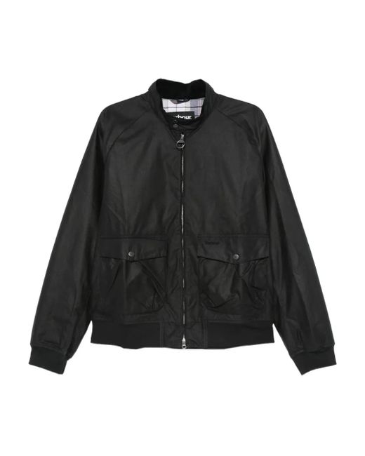 Barbour Black Zip-Up Bomber Jacket for men