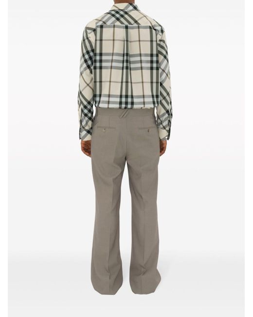 Burberry Gray Nova Check-jacquard Cotton Shirt for men