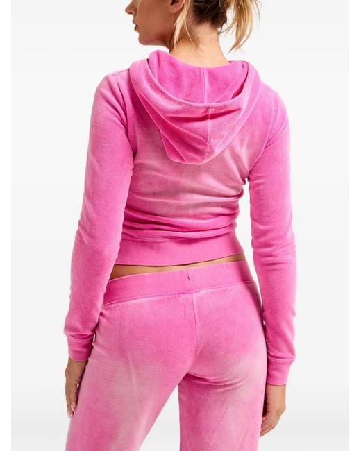 Juicy Couture Pink Hoodie À Effet Délavé Zippé