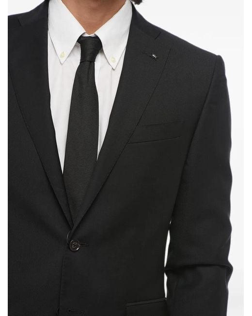 Corneliani Black Single-Breasted Wool Blazer for men