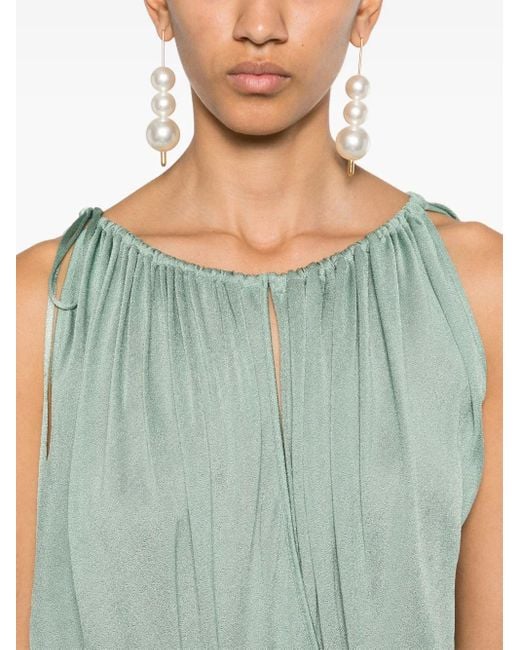 Blumarine Green Draped-Detail Maxi Dress