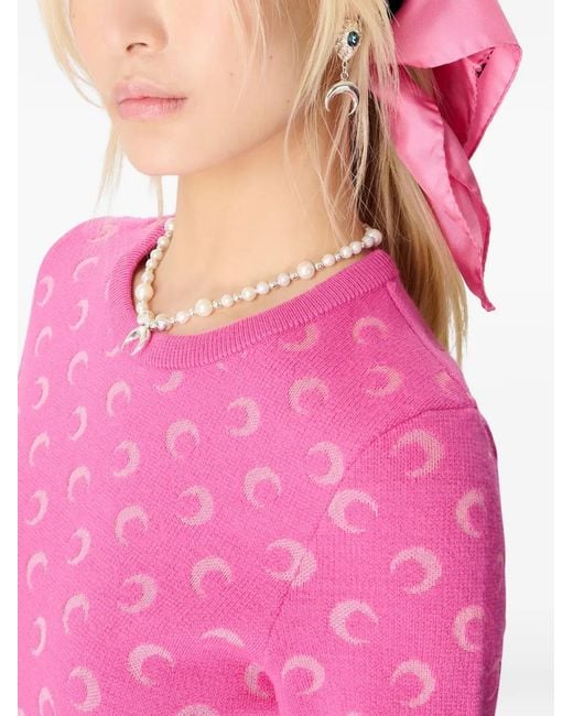 MARINE SERRE Pink Sweaters
