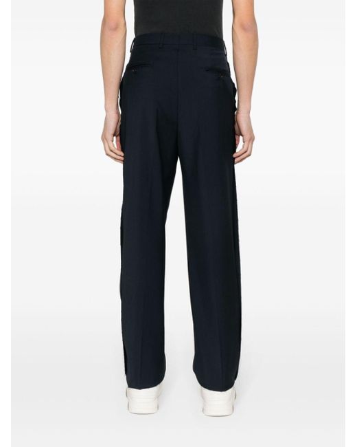 Paura Blue Troy Wool Tailored Trousers for men