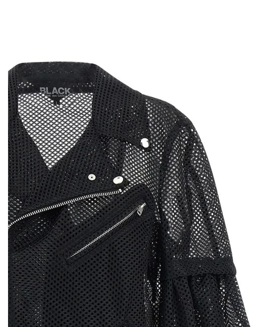 COMME DES GARÇON BLACK Black Balloon-Sleeve Mesh Jacket for men