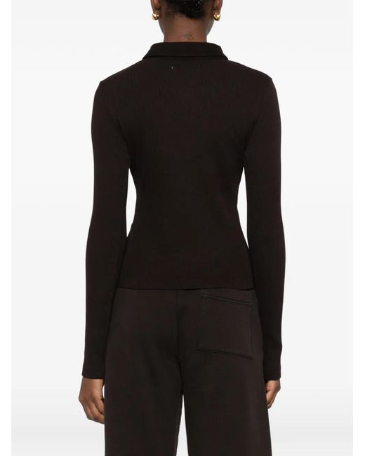 Citizens of Humanity Black Buttoned Polo Top