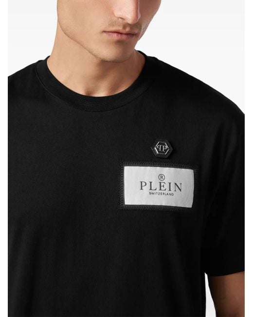 Philipp Plein Black Patch-Detail T-Shirt for men