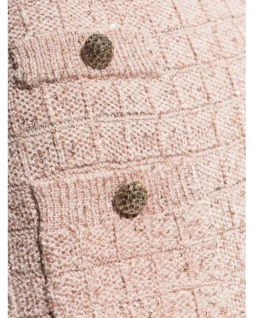 Alessandra Rich Pink Button-Pocket Dress