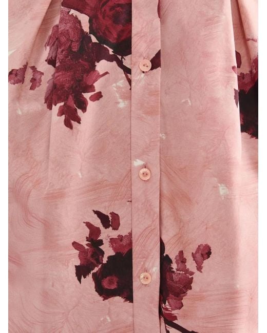 Robe-Chemise À Fleurs Erdem en coloris Pink