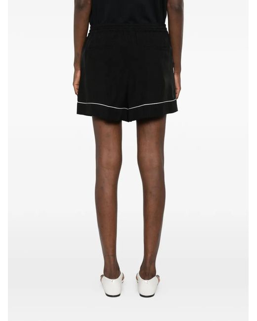 Sportmax Black Piped Drawstring Shorts