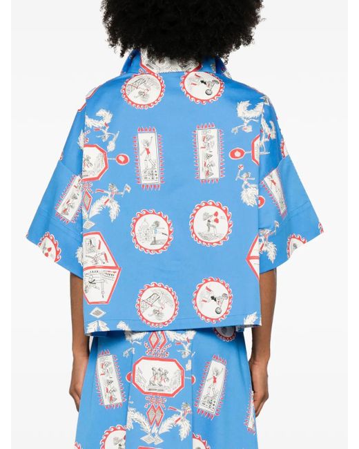 Rianna + Nina Blue Tependris Claudia Blouse