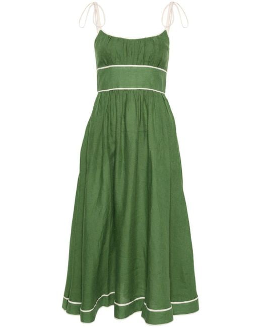 Zimmermann Green Alight Picnic Midi Dress
