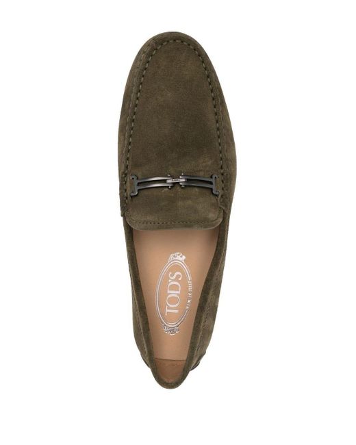 Tod's Gray Horsebit Suede Loafers for men