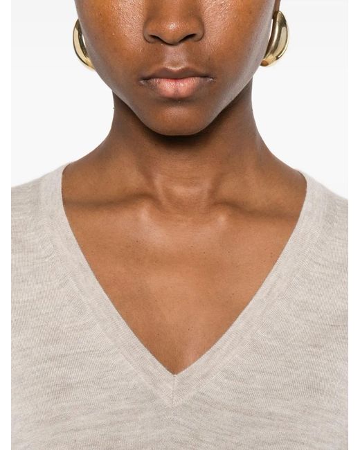 Max Mara Natural V-Neck Sweater