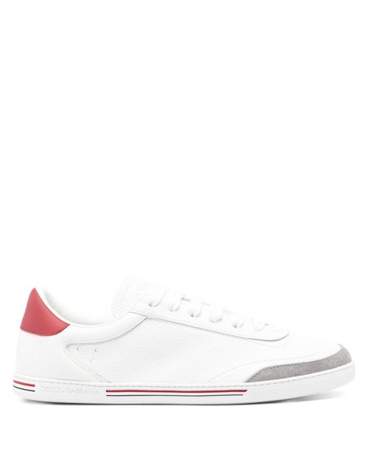 Dolce & Gabbana Leren Sneakers Met Ronde Neus in het White voor heren