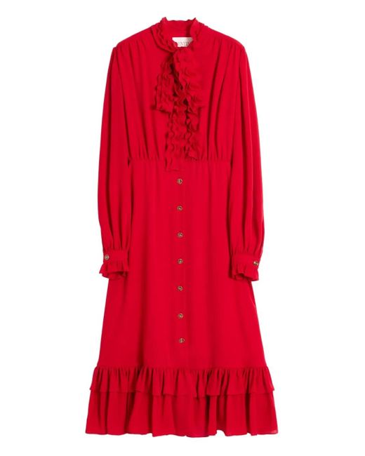 Valentino Garavani Red Georgette Midi Dress