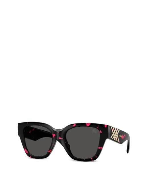 Burberry Black Splatter-Print Square-Frame Sunglasses