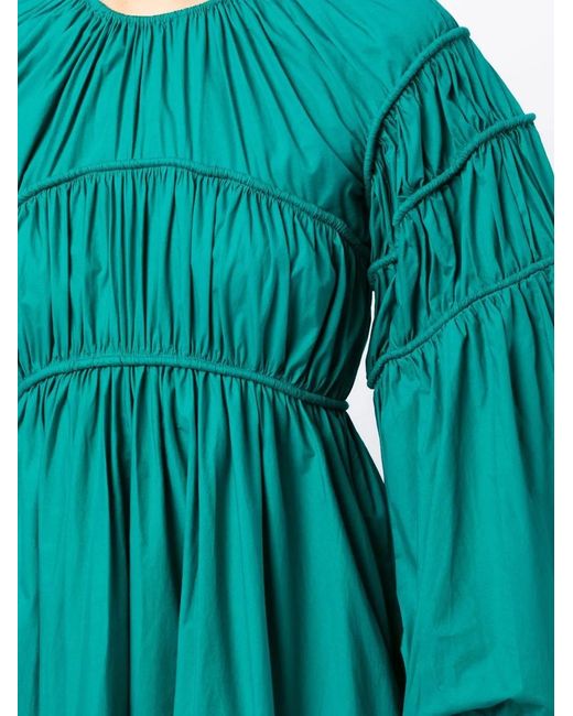 Ulla Johnson Green Viviana Smocked Dress