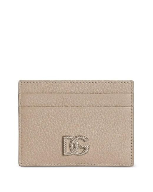 Dolce & Gabbana Natural Calfskin Card Holder With Logo for men
