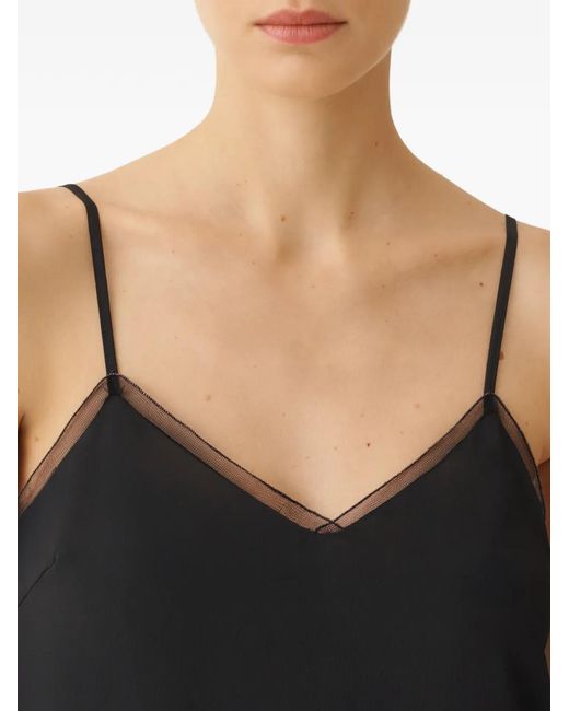 Fabiana Filippi Black V-Neck Trim Top