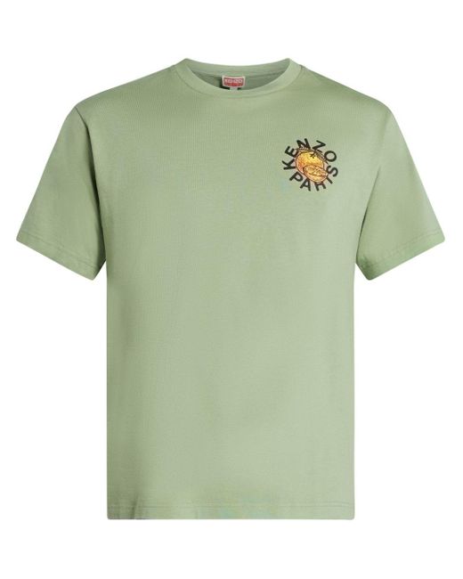 KENZO T-Shirt mit Logo-Print in Green für Herren