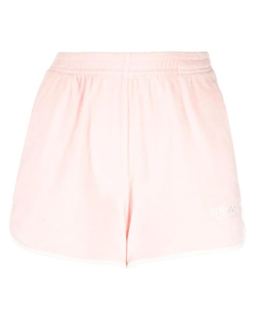 Sporty & Rich Pink Logo-Embroidered Cotton Shorts