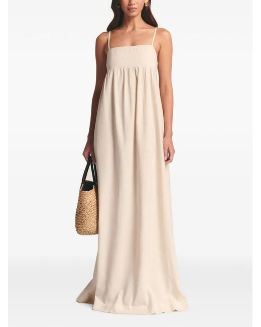 ST MRLO Natural Aster Empire-Line Spaghetti-Strap Maxi Dress