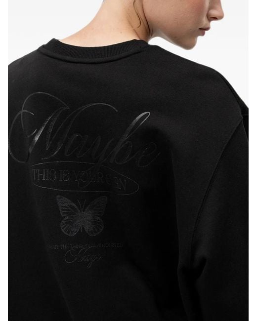 HUGO Black Butterfly-Print Sweatshirt