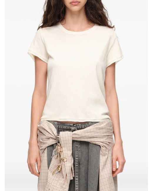 Bimba Y Lola White Light Cotton Straight T-Shirt
