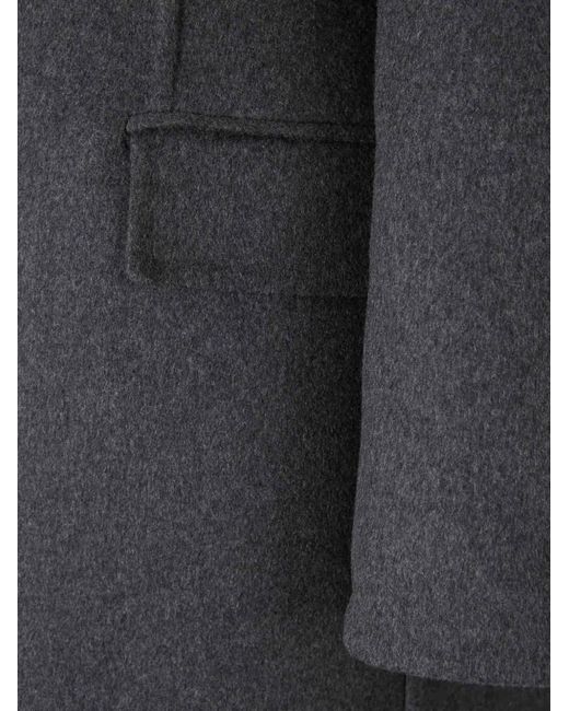 Victoria Beckham Black Double-Breasted Button-Fastening Coat