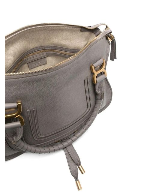 Chloé Gray Marcie Leather Tote Bag