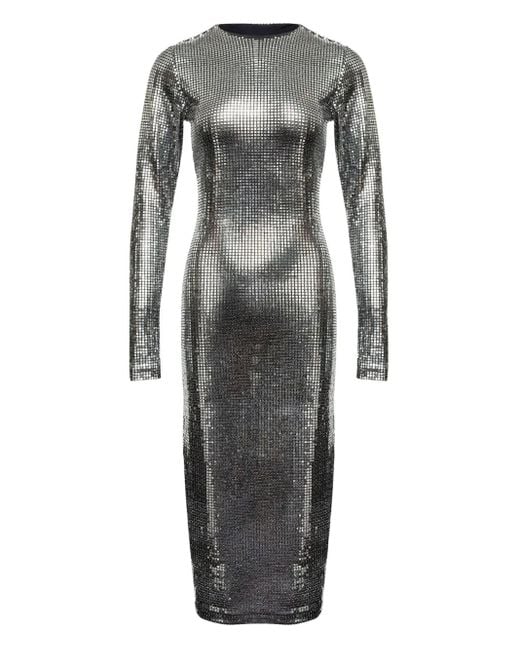 MM6 by Maison Margiela Gray Long-Sleeve Midi Dress