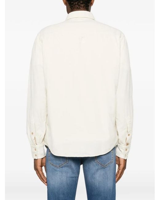 Jacob Cohen White Corduroy-Texture Shirt for men