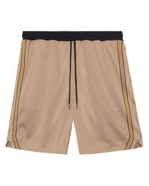 John Elliott Natural Stripe-detail Mesh Shorts for men