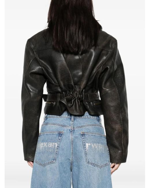 Alex Perry Black Fur Belted Jacket