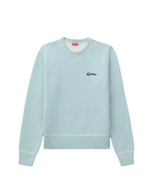 KENZO Blue Varsity Embroidered Sweater