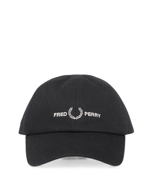 Fred Perry Black Logo-Embroidered Cap