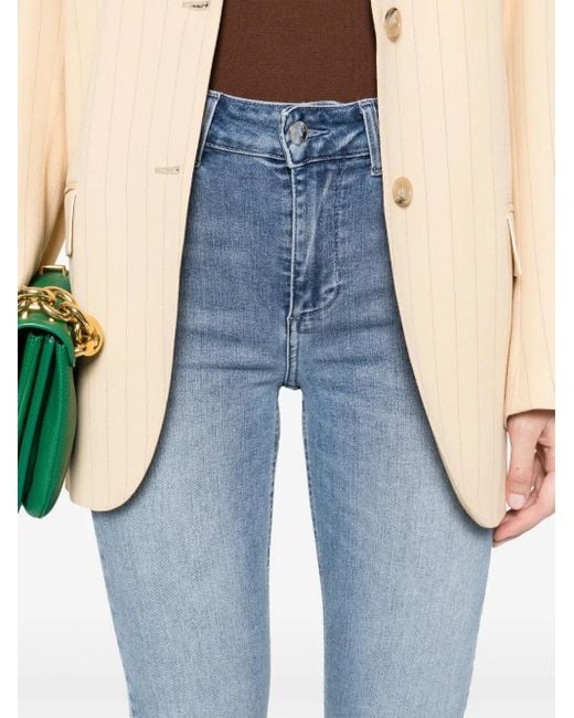 Liu Jo Blue High-Waist Cropped Skinny Jeans