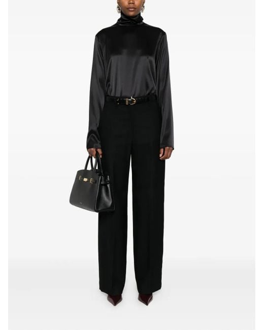 Covert Black Pressed-Crease Trousers