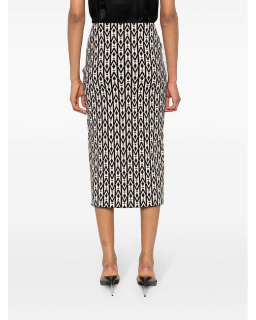 Mackage Black Geometric-pattern Knitted Skirt