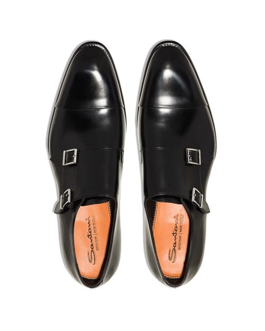 メンズ Santoni Carter モンクストラップシューズ Black