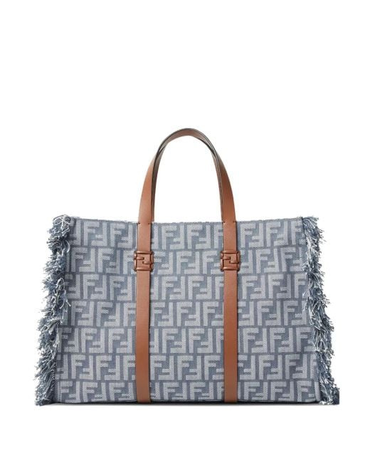 Bolso shopper Summer con logo FF Fendi de color Blue