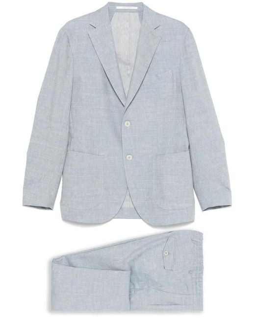 Eleventy Blue Single-Breasted Suit for men