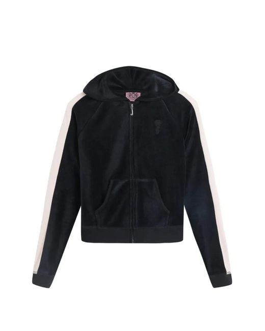 Juicy Couture Black Heritage Stripe-Detail Hoodie