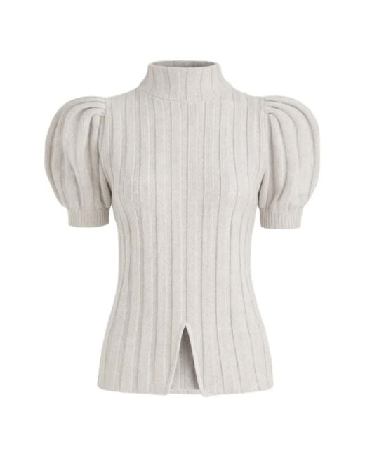Violante Nessi White Riley Ribbed-Knit Sweater