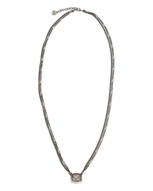 Roberto Cavalli Metallic Monogram Double-Chain Necklace for men
