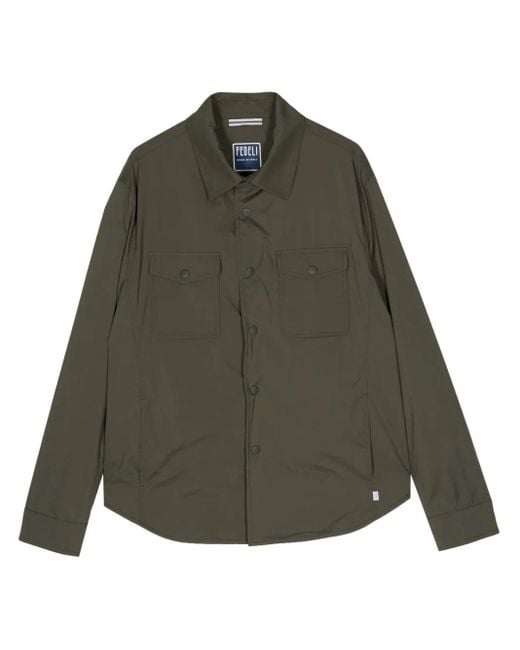 Fedeli Green Varese Shirt Jacket for men