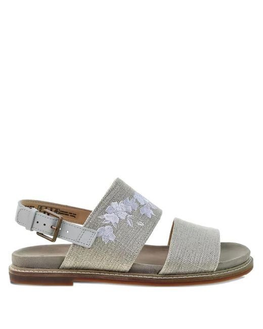 Clarks White Corsio Slide Sandals